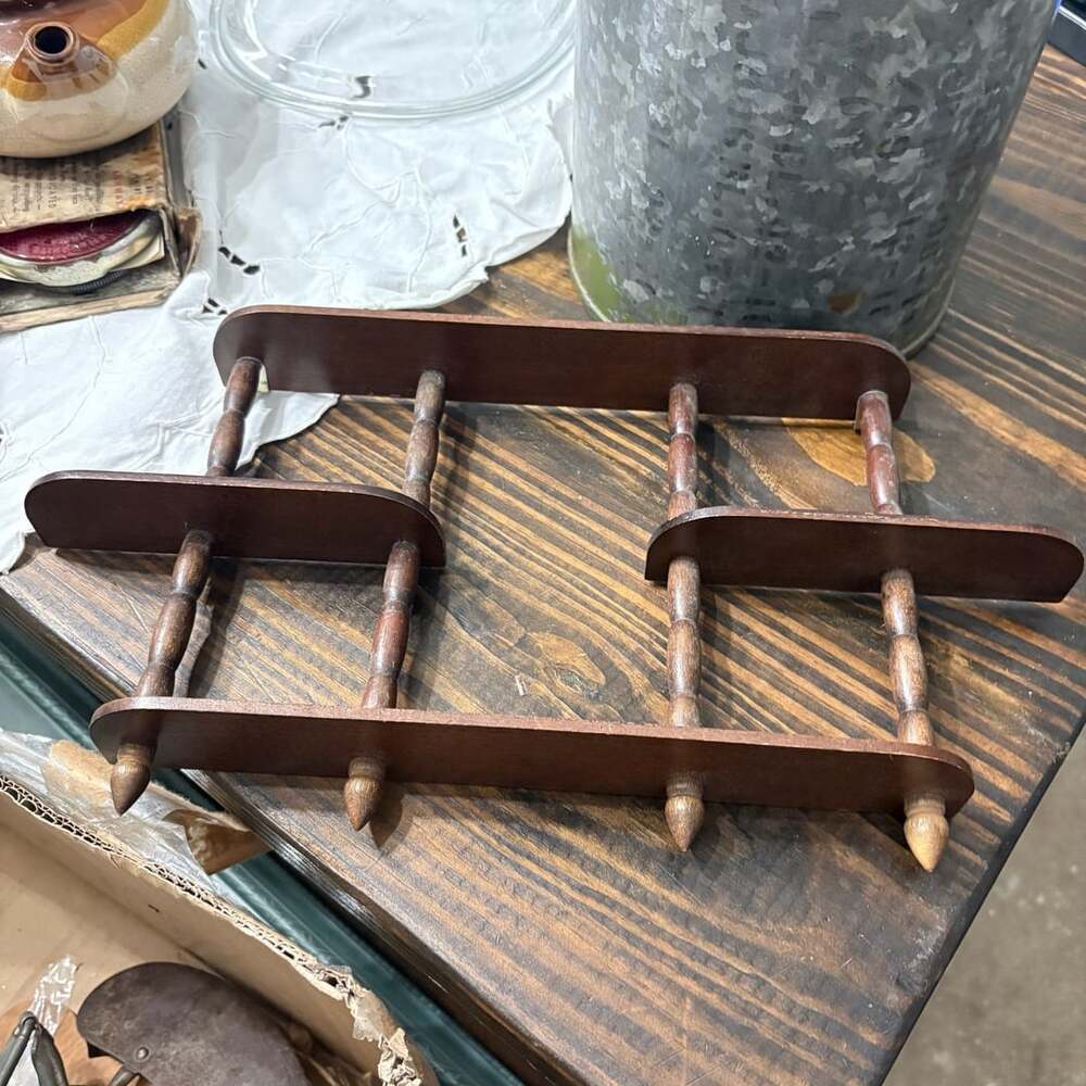 Vintage Wooden Tiered Shelf Stand Display Rack 3-Tier Brown Wood - Picture 4 of 4